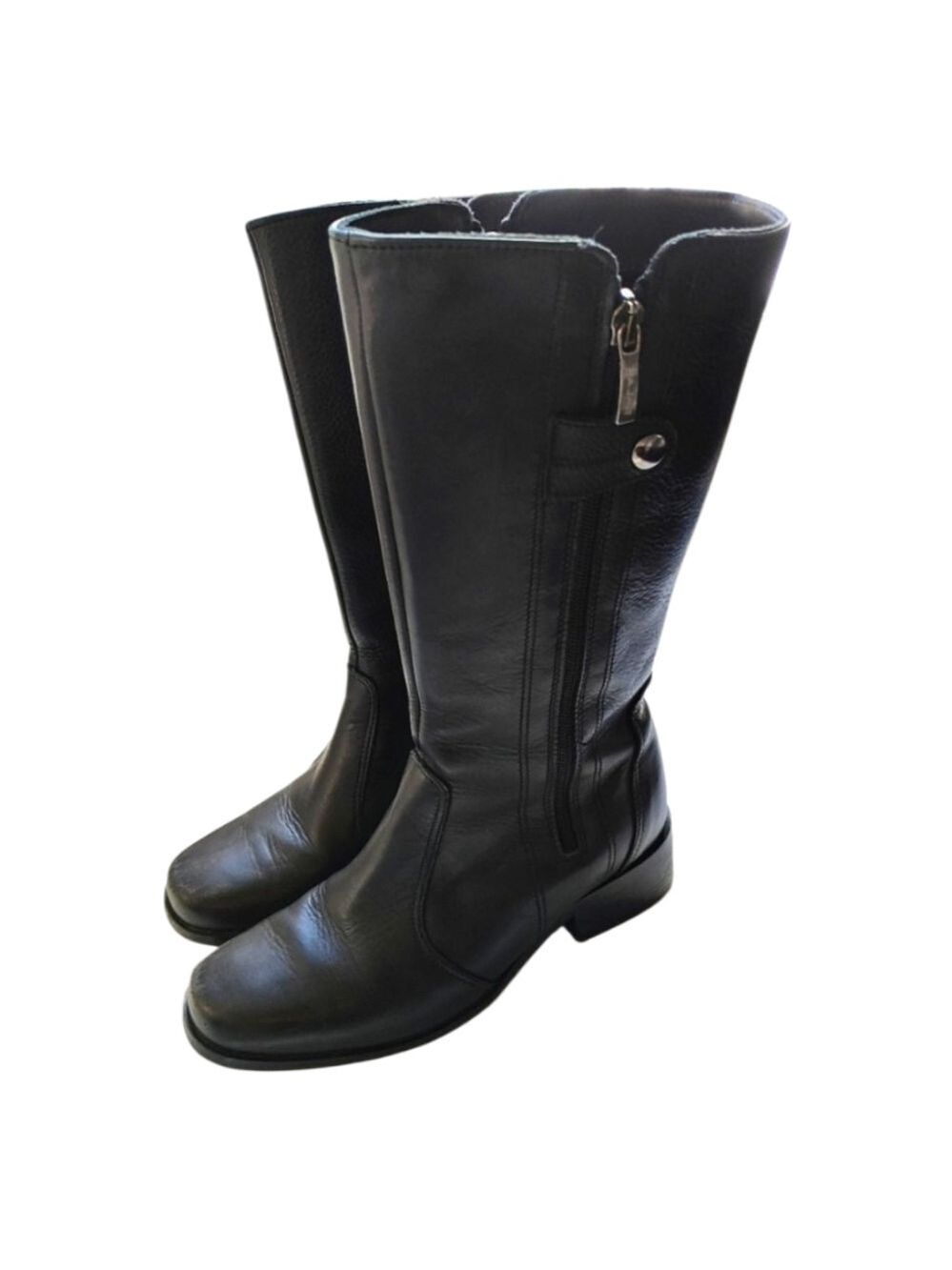 PAJAR LEATHER Tall Riding Boot Canadian Made Black Size 6